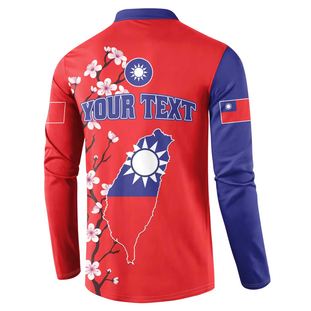 Personalized Proud To Be Taiwanese Button Sweatshirt Flag Map Plum Blossom - Wonder Print Shop