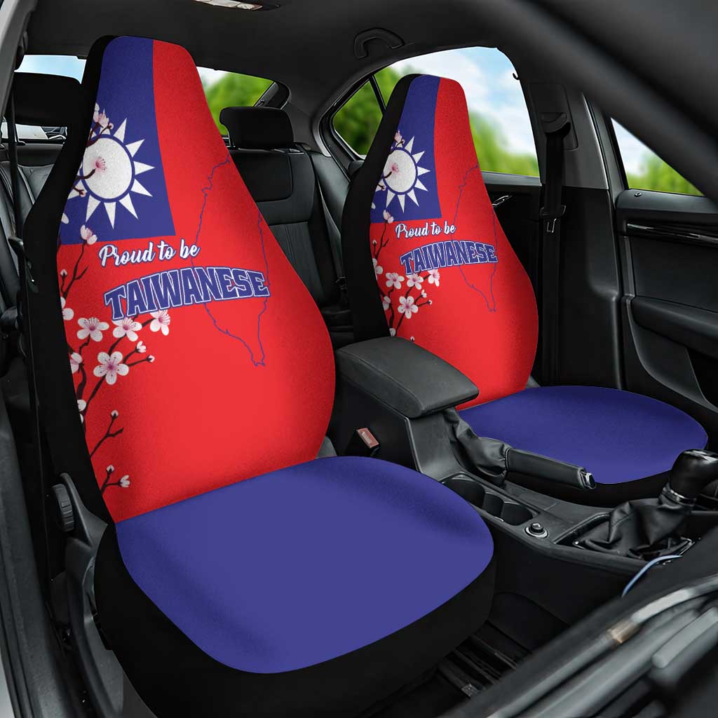 Personalized Proud To Be Taiwanese Car Seat Cover Flag Map Plum Blossom - Wonder Print Shop