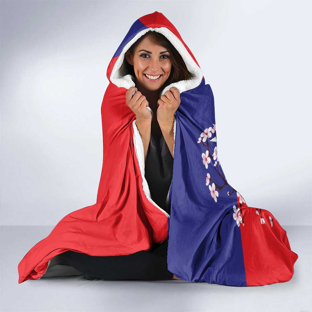 Personalized Proud To Be Taiwanese Hooded Blanket Flag Map Plum Blossom