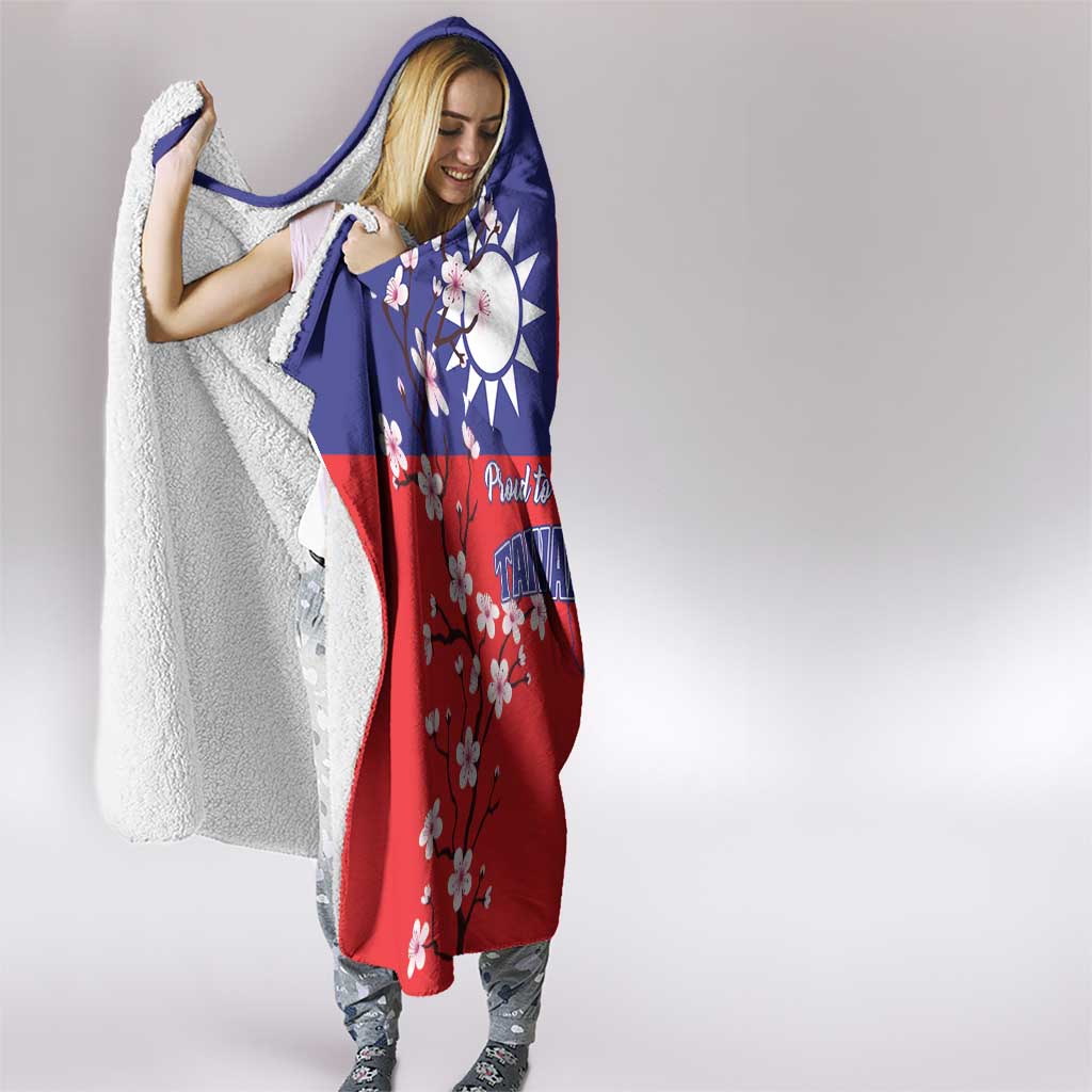 Personalized Proud To Be Taiwanese Hooded Blanket Flag Map Plum Blossom