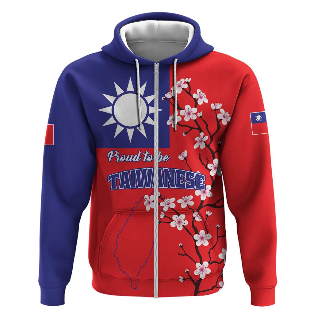 Personalized Proud To Be Taiwanese Hoodie Flag Map Plum Blossom - Wonder Print Shop