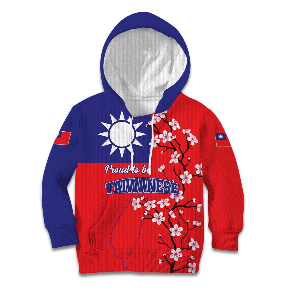 Personalized Proud To Be Taiwanese Kid Hoodie Flag Map Plum Blossom - Wonder Print Shop