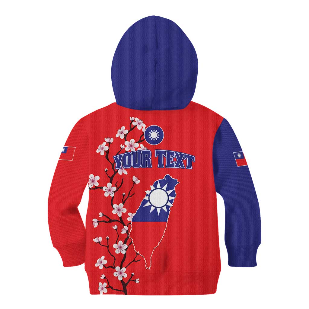 Personalized Proud To Be Taiwanese Kid Hoodie Flag Map Plum Blossom - Wonder Print Shop