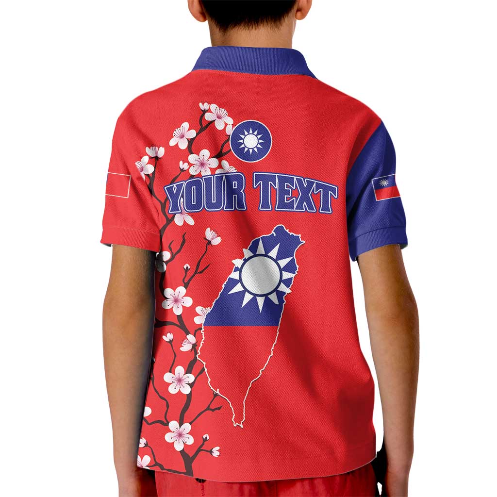 Personalized Proud To Be Taiwanese Kid Polo Shirt Flag Map Plum Blossom - Wonder Print Shop