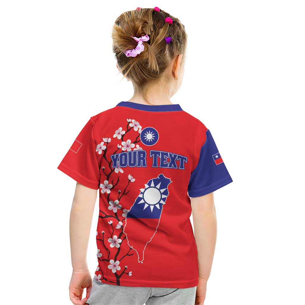 Personalized Proud To Be Taiwanese Kid T Shirt Flag Map Plum Blossom - Wonder Print Shop