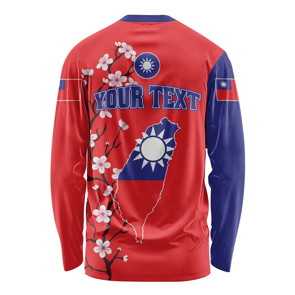 Personalized Proud To Be Taiwanese Long Sleeve Shirt Flag Map Plum Blossom - Wonder Print Shop
