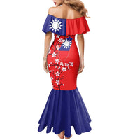 Personalized Proud To Be Taiwanese Mermaid Dress Flag Map Plum Blossom - Wonder Print Shop