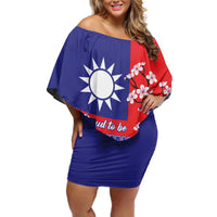 Personalized Proud To Be Taiwanese Off Shoulder Short Dress Flag Map Plum Blossom - Wonder Print Shop