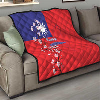 Personalized Proud To Be Taiwanese Quilt Flag Map Plum Blossom - Wonder Print Shop
