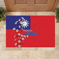 Personalized Proud To Be Taiwanese Rubber Doormat Flag Map Plum Blossom - Wonder Print Shop