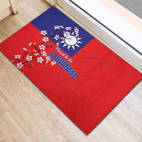 Personalized Proud To Be Taiwanese Rubber Doormat Flag Map Plum Blossom - Wonder Print Shop