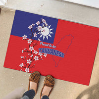 Personalized Proud To Be Taiwanese Rubber Doormat Flag Map Plum Blossom - Wonder Print Shop