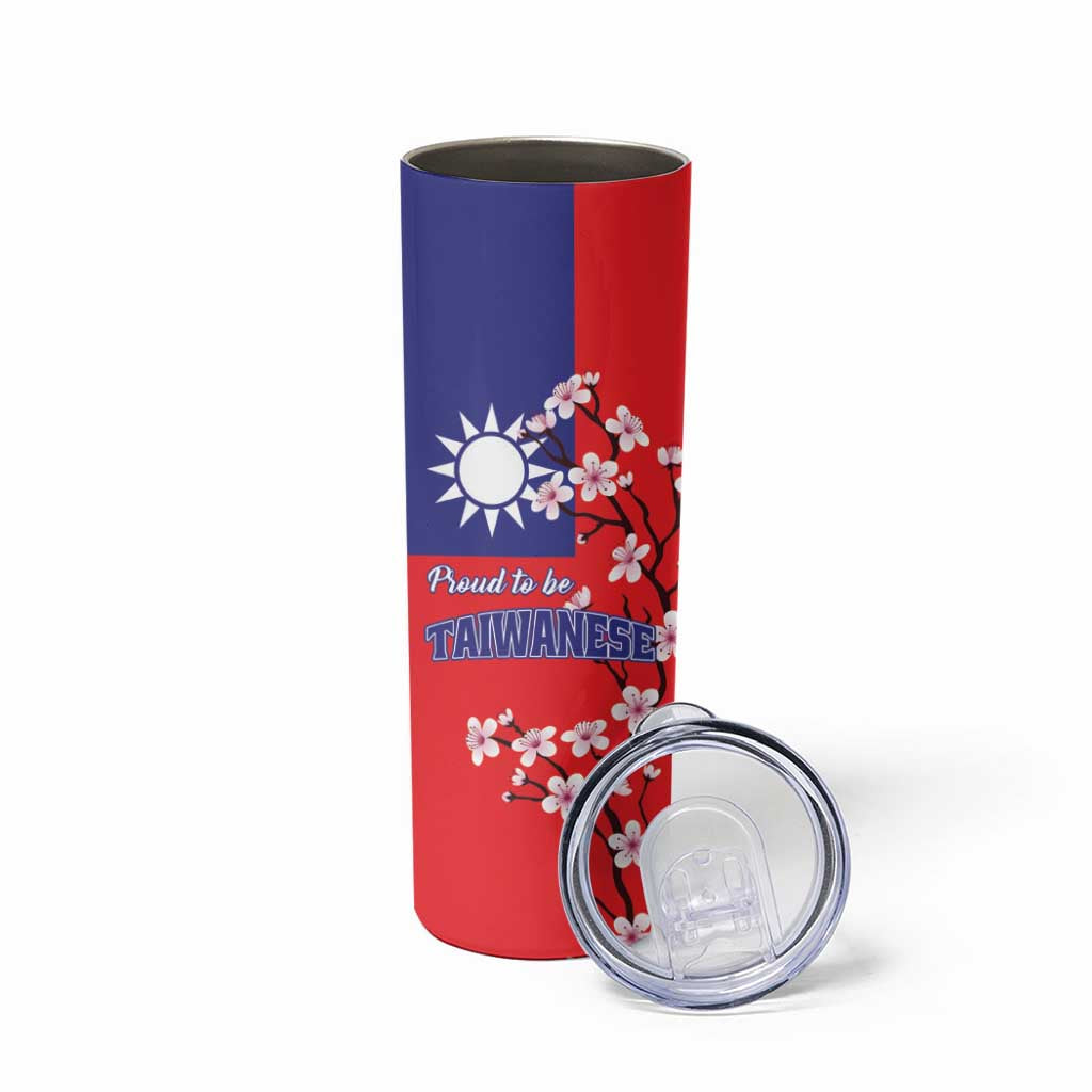 Proud To Be Taiwanese Skinny Tumbler Flag Map Plum Blossom - Wonder Print Shop