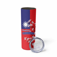 Proud To Be Taiwanese Skinny Tumbler Flag Map Plum Blossom - Wonder Print Shop