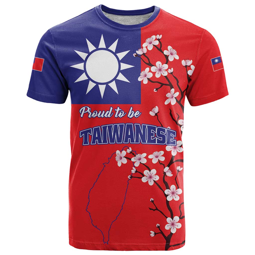 Personalized Proud To Be Taiwanese T Shirt Flag Map Plum Blossom - Wonder Print Shop