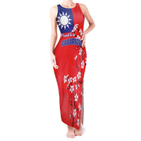 Personalized Proud To Be Taiwanese Tank Maxi Dress Flag Map Plum Blossom - Wonder Print Shop