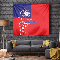 Personalized Proud To Be Taiwanese Tapestry Flag Map Plum Blossom - Wonder Print Shop
