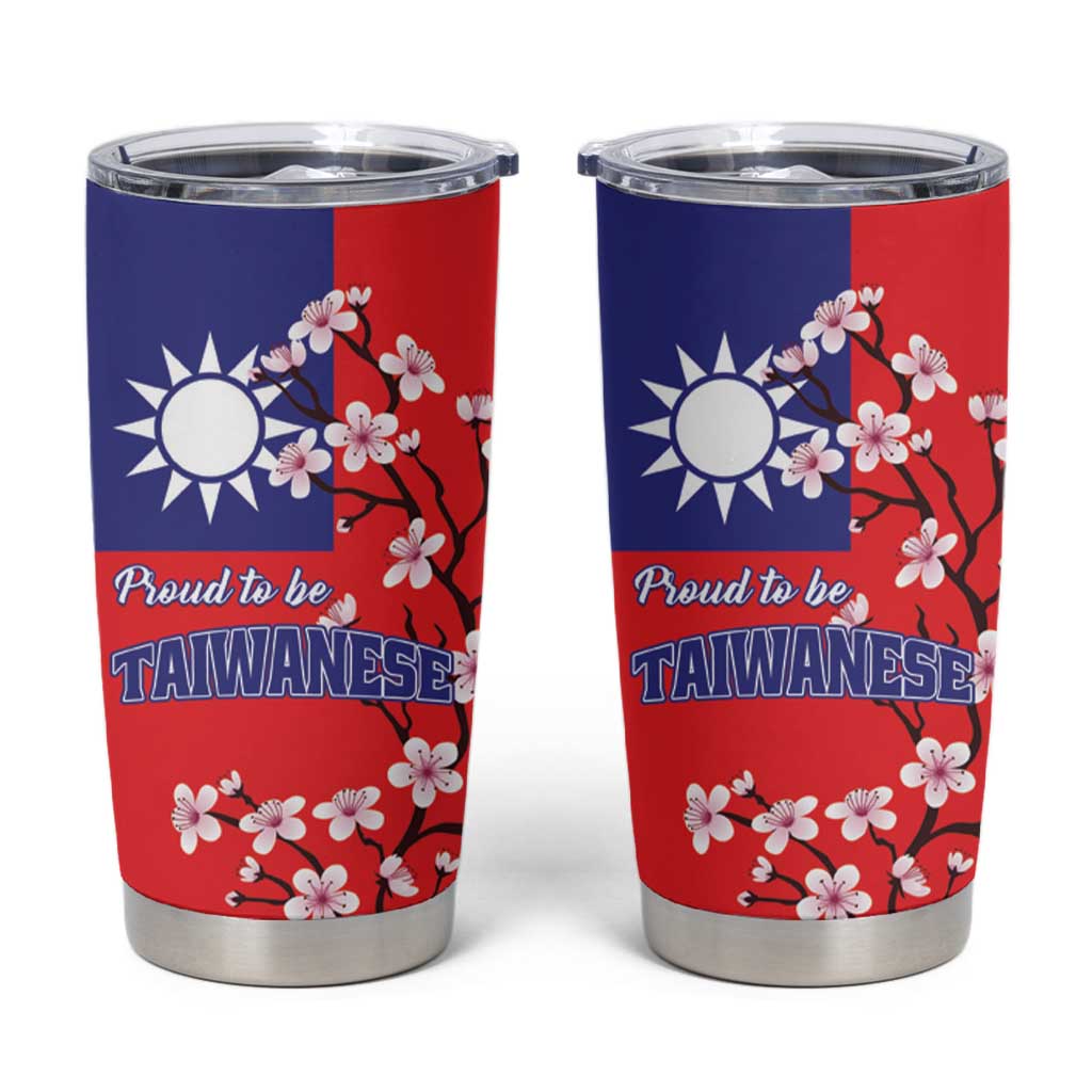 Proud To Be Taiwanese Tumbler Cup Flag Map Plum Blossom - Wonder Print Shop