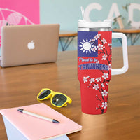 Proud To Be Taiwanese Tumbler With Handle Flag Map Plum Blossom - Wonder Print Shop