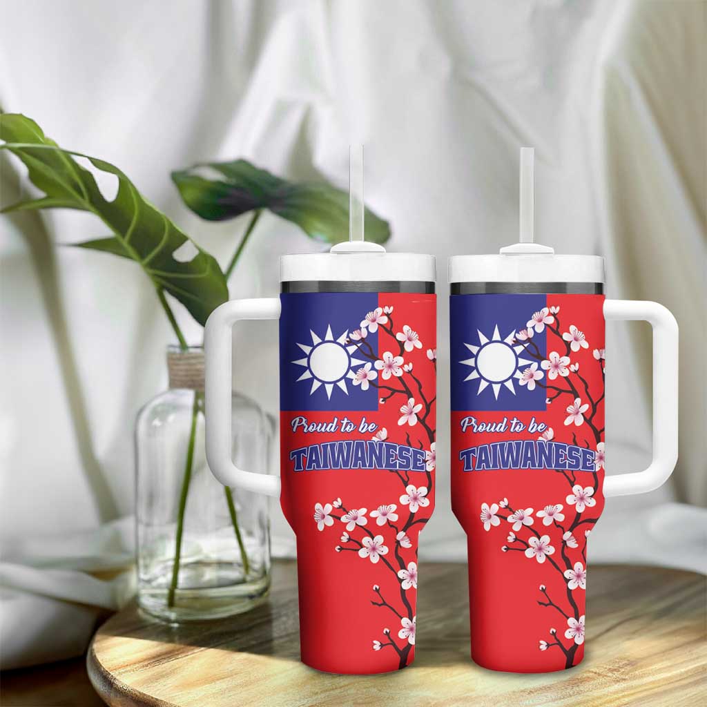 Proud To Be Taiwanese Tumbler With Handle Flag Map Plum Blossom - Wonder Print Shop