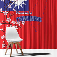Personalized Proud To Be Taiwanese Window Curtain Flag Map Plum Blossom - Wonder Print Shop
