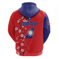 Personalized Proud To Be Taiwanese Zip Hoodie Flag Map Plum Blossom - Wonder Print Shop
