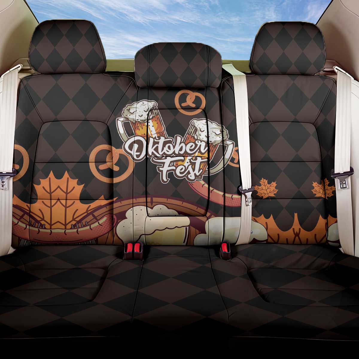 Oktoberfest German Beer Festival Celebration Back Car Seat Cover - Wonder Print Shop