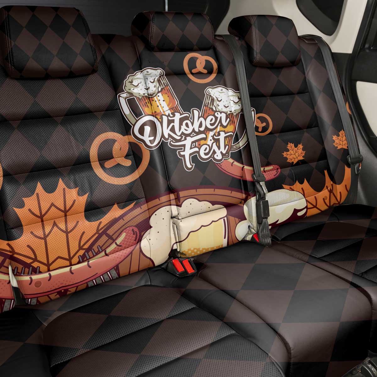 Oktoberfest German Beer Festival Celebration Back Car Seat Cover - Wonder Print Shop