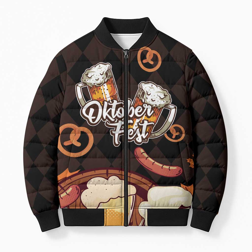 Oktoberfest German Beer Festival Celebration Bomber Puffer Jacket - Wonder Print Shop