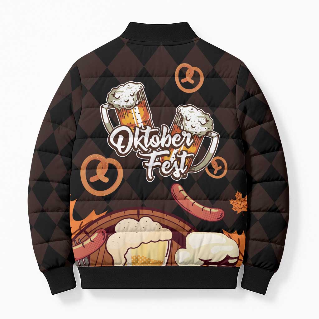 Oktoberfest German Beer Festival Celebration Bomber Puffer Jacket - Wonder Print Shop