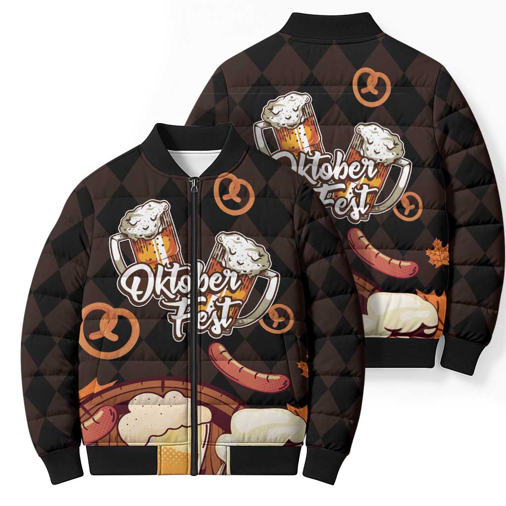 Oktoberfest German Beer Festival Celebration Bomber Puffer Jacket - Wonder Print Shop