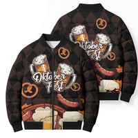 Oktoberfest German Beer Festival Celebration Bomber Puffer Jacket - Wonder Print Shop