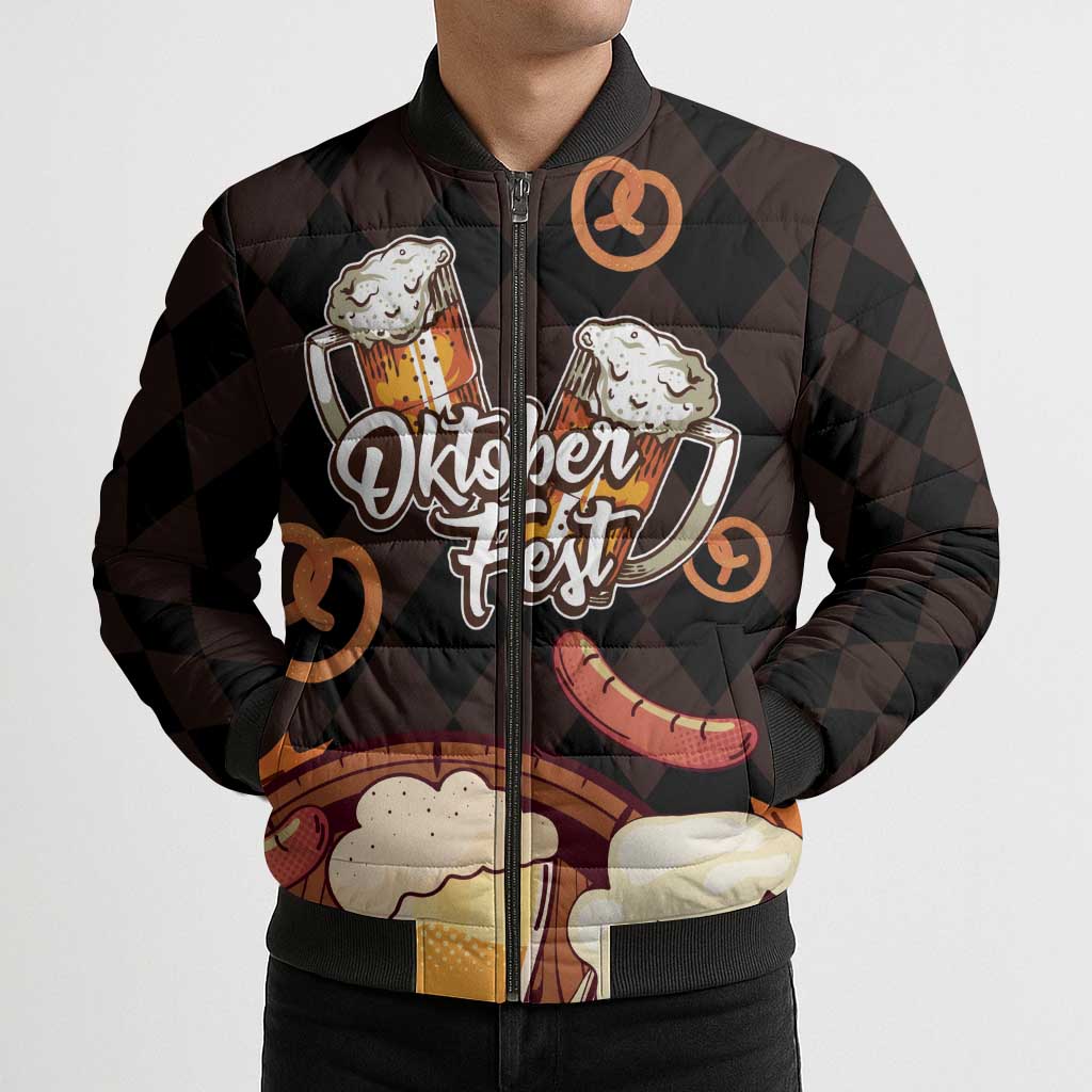 Oktoberfest German Beer Festival Celebration Bomber Puffer Jacket - Wonder Print Shop