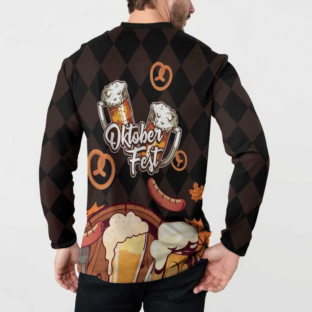 Oktoberfest German Beer Festival Celebration Button Sweatshirt - Wonder Print Shop