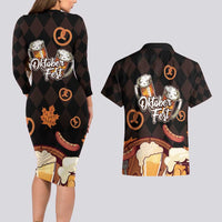 Oktoberfest German Beer Festival Celebration Couples Matching Long Sleeve Bodycon Dress and Hawaiian Shirt - Wonder Print Shop