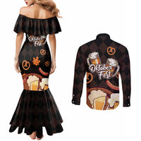 Oktoberfest German Beer Festival Celebration Couples Matching Mermaid Dress and Long Sleeve Button Shirt - Wonder Print Shop