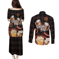 Oktoberfest German Beer Festival Celebration Couples Matching Puletasi and Long Sleeve Button Shirt - Wonder Print Shop
