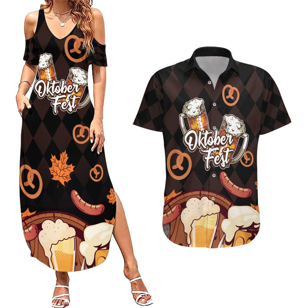 Oktoberfest German Beer Festival Celebration Couples Matching Summer Maxi Dress and Hawaiian Shirt - Wonder Print Shop