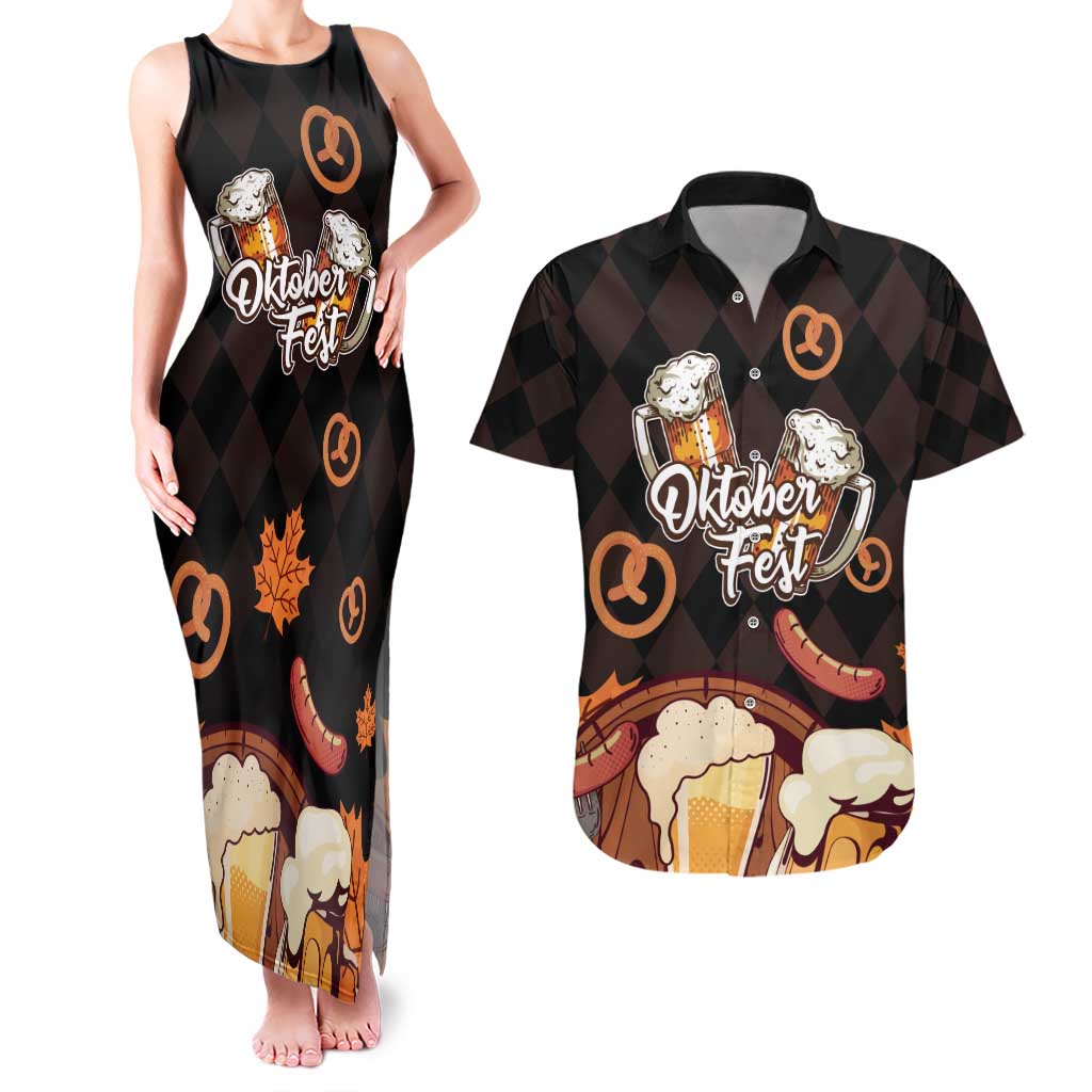 Oktoberfest German Beer Festival Celebration Couples Matching Tank Maxi Dress and Hawaiian Shirt - Wonder Print Shop