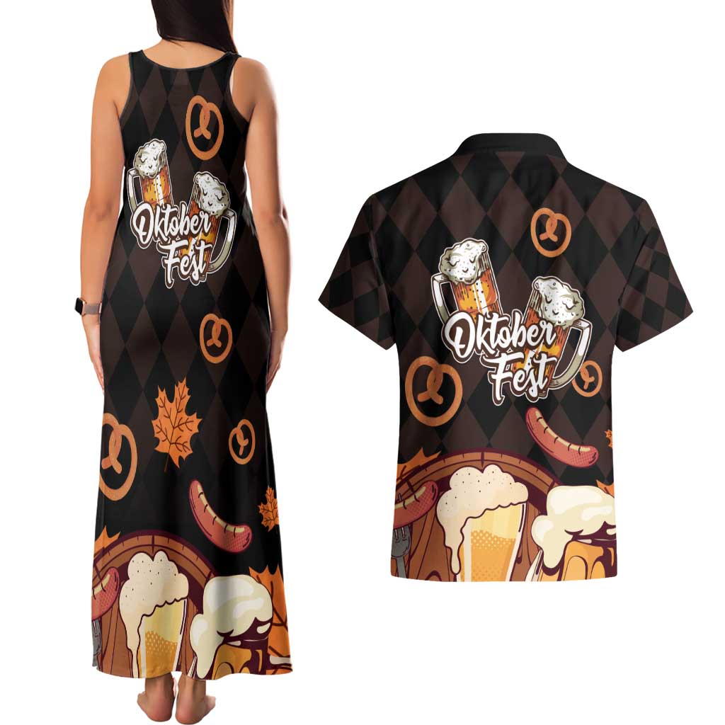 Oktoberfest German Beer Festival Celebration Couples Matching Tank Maxi Dress and Hawaiian Shirt - Wonder Print Shop
