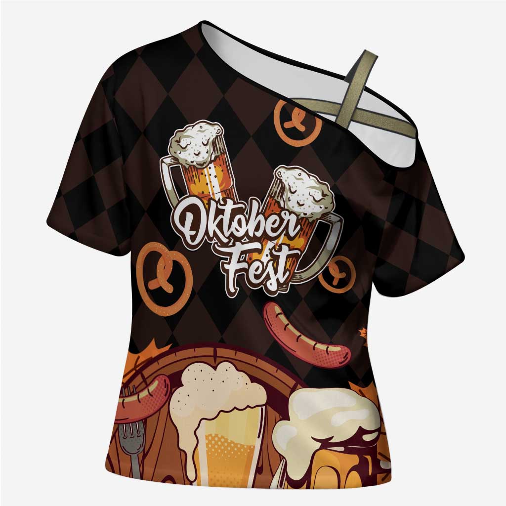 Oktoberfest German Beer Festival Celebration Cross Shoulder Shirt - Wonder Print Shop
