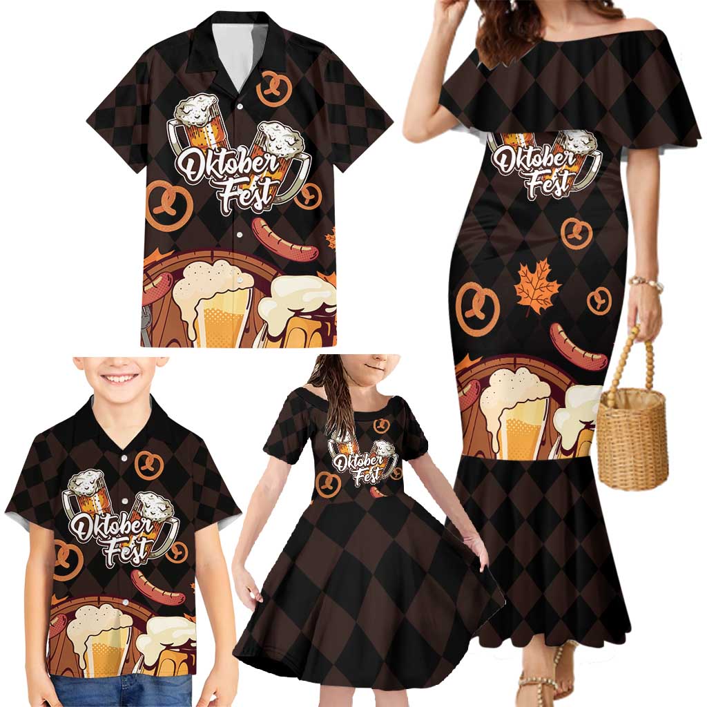 Oktoberfest German Beer Festival Celebration Family Matching Mermaid Dress and Hawaiian Shirt - Wonder Print Shop