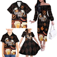 Oktoberfest German Beer Festival Celebration Family Matching Off The Shoulder Long Sleeve Dress and Hawaiian Shirt - Wonder Print Shop