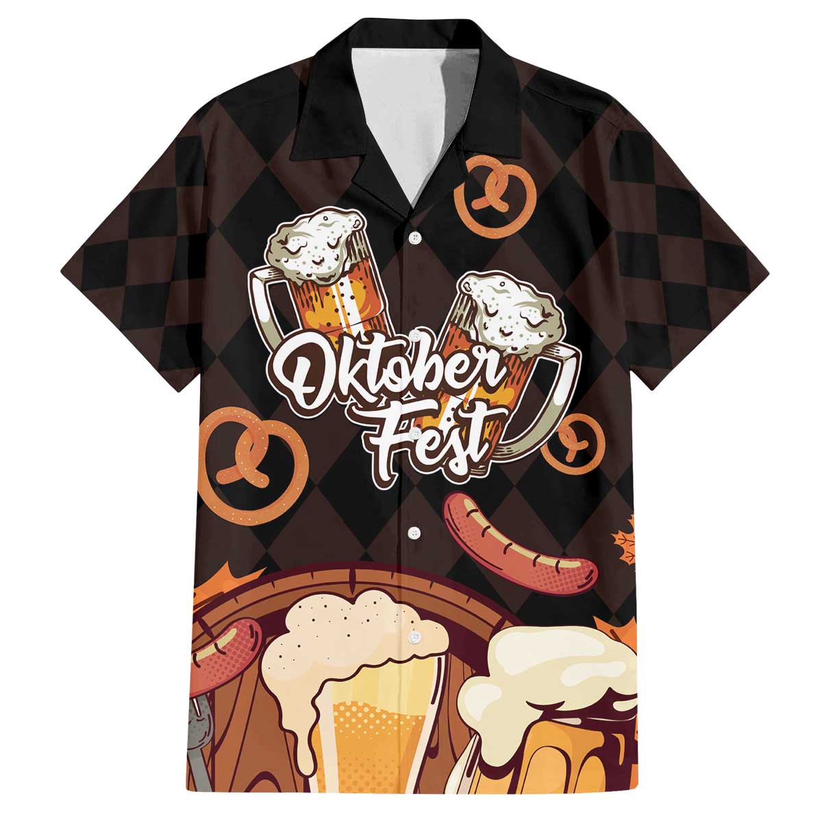 Oktoberfest German Beer Festival Celebration Family Matching Off The Shoulder Long Sleeve Dress and Hawaiian Shirt - Wonder Print Shop