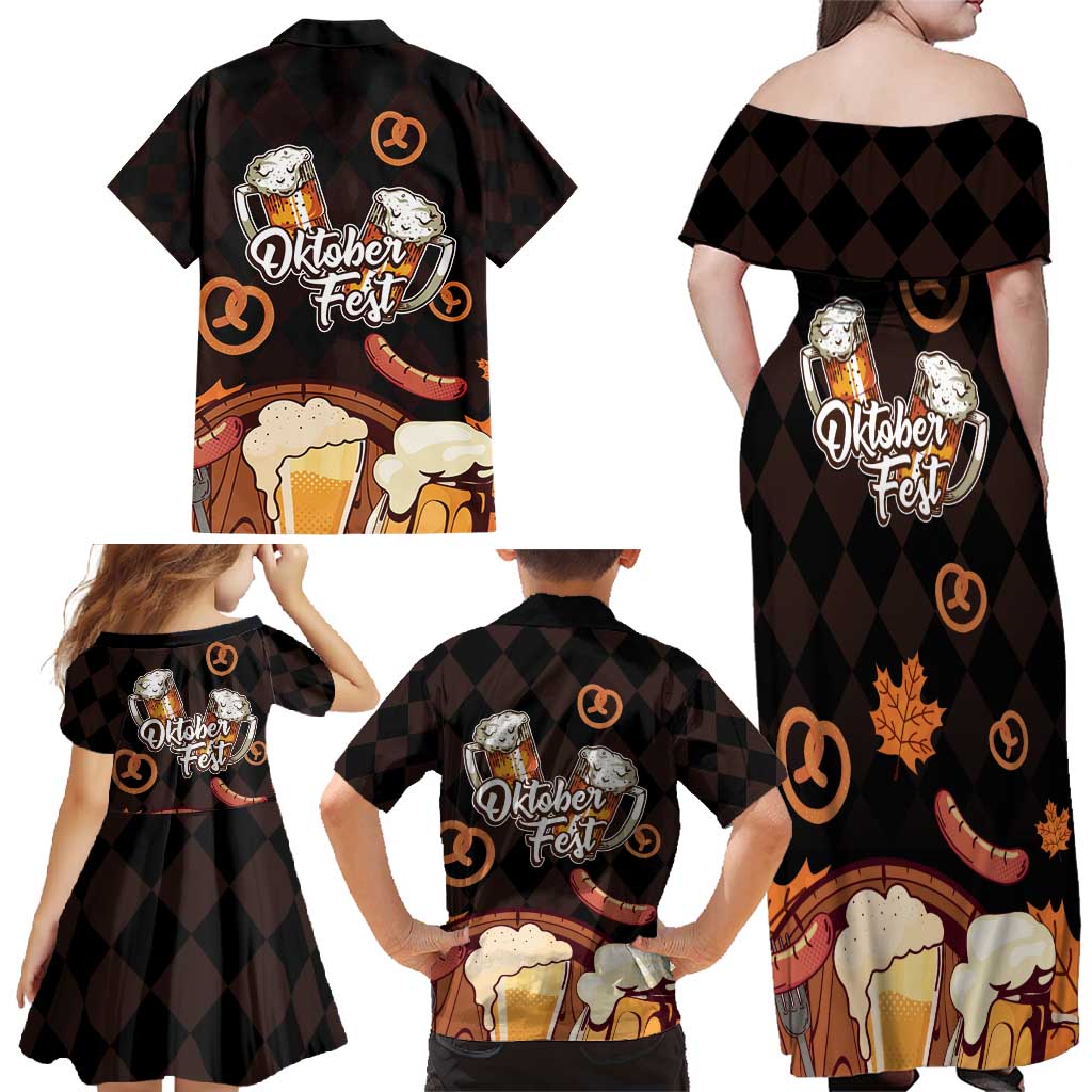Oktoberfest German Beer Festival Celebration Family Matching Off Shoulder Maxi Dress and Hawaiian Shirt - Wonder Print Shop