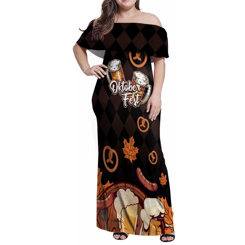 Oktoberfest German Beer Festival Celebration Family Matching Off Shoulder Maxi Dress and Hawaiian Shirt - Wonder Print Shop