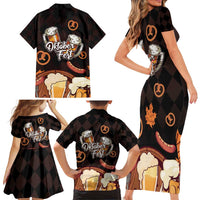 Oktoberfest German Beer Festival Celebration Family Matching Short Sleeve Bodycon Dress and Hawaiian Shirt - Wonder Print Shop