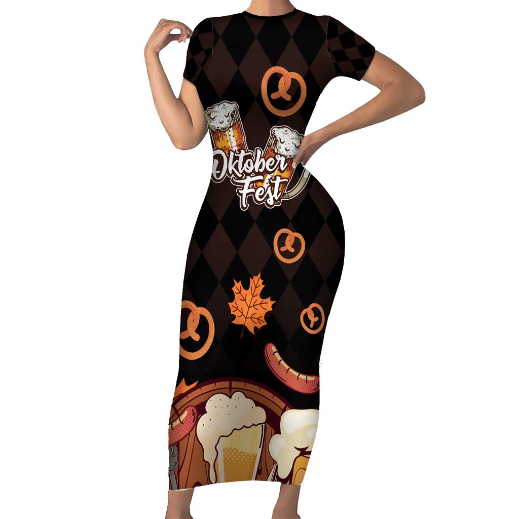 Oktoberfest German Beer Festival Celebration Family Matching Short Sleeve Bodycon Dress and Hawaiian Shirt - Wonder Print Shop
