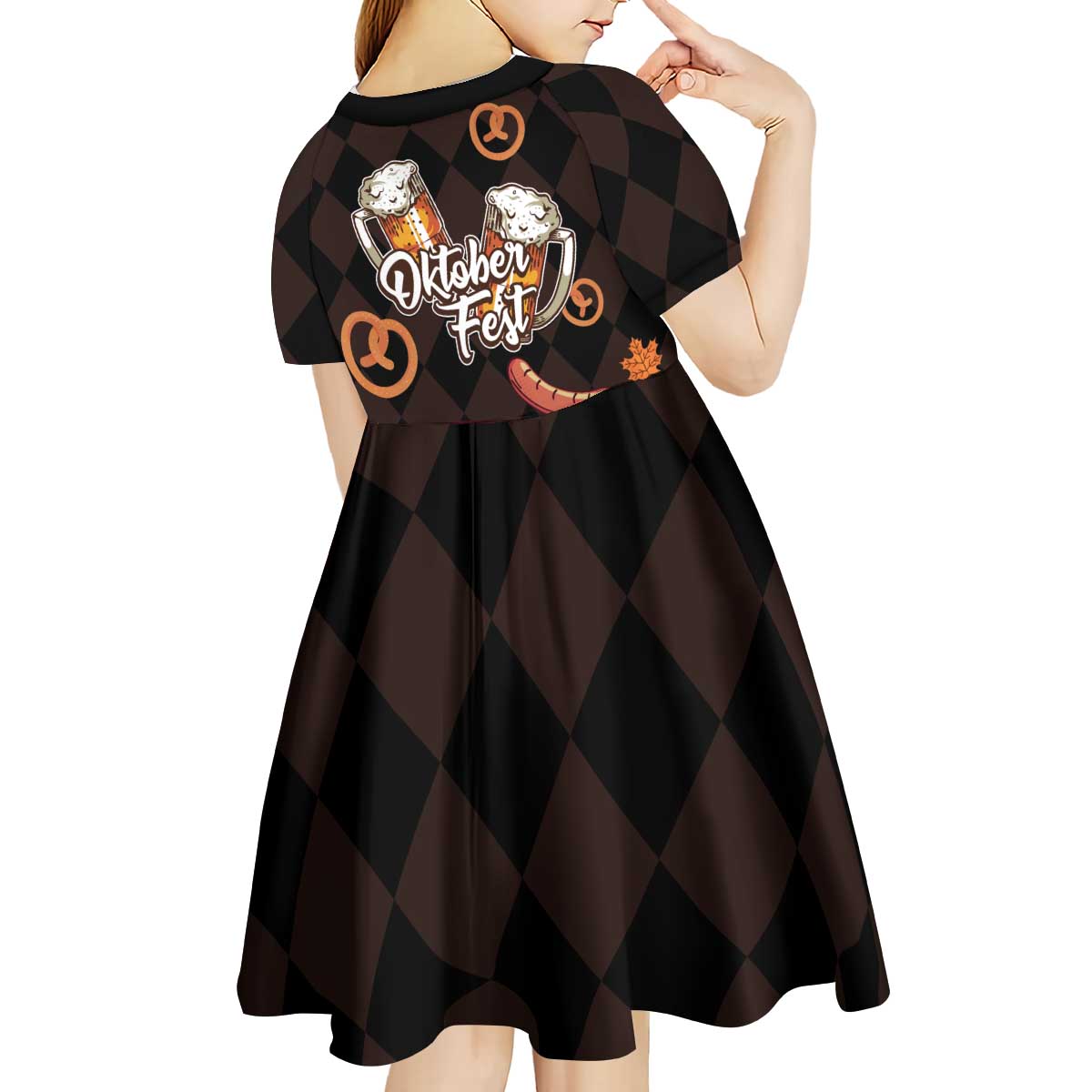 Oktoberfest German Beer Festival Celebration Kid Short Sleeve Dress - Wonder Print Shop