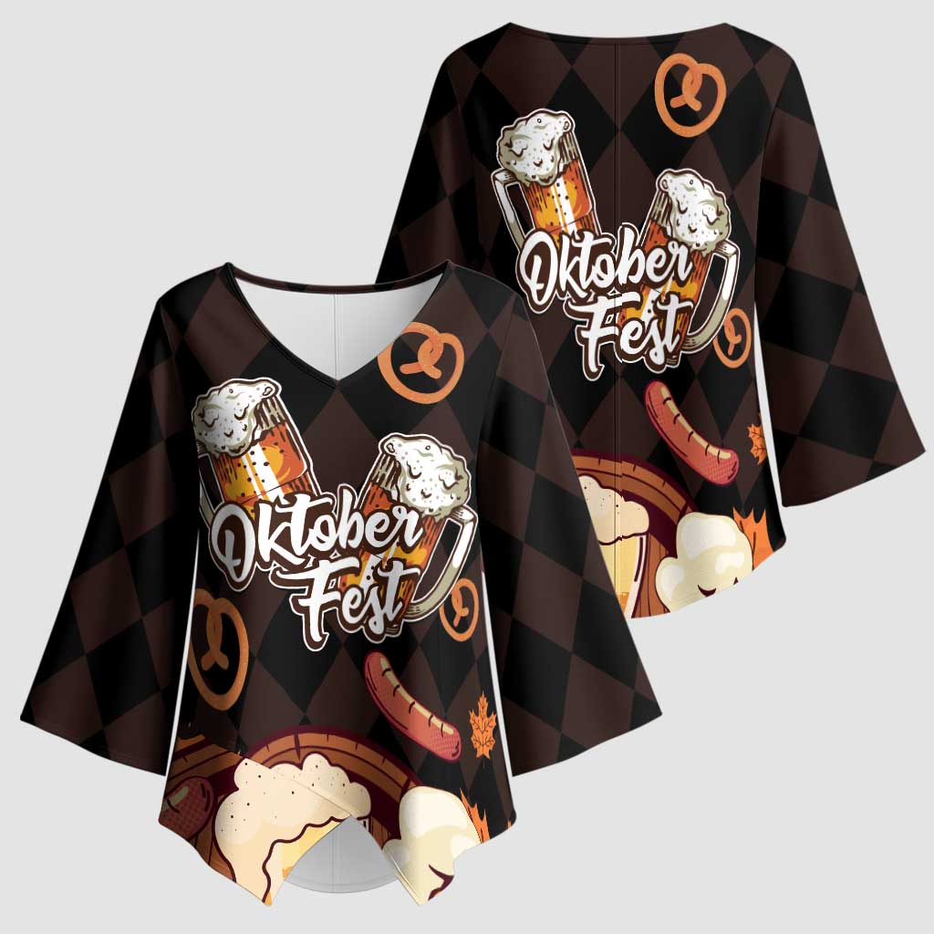 Oktoberfest German Beer Festival Celebration Kimono Sleeve Blouse - Wonder Print Shop